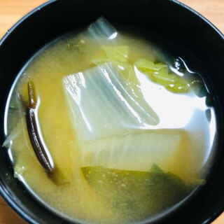 白菜とえのきの味噌汁